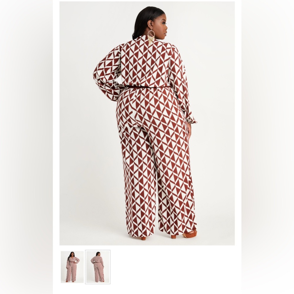 Ashley Stewart Geo Wide Leg Jumpsuit size 18